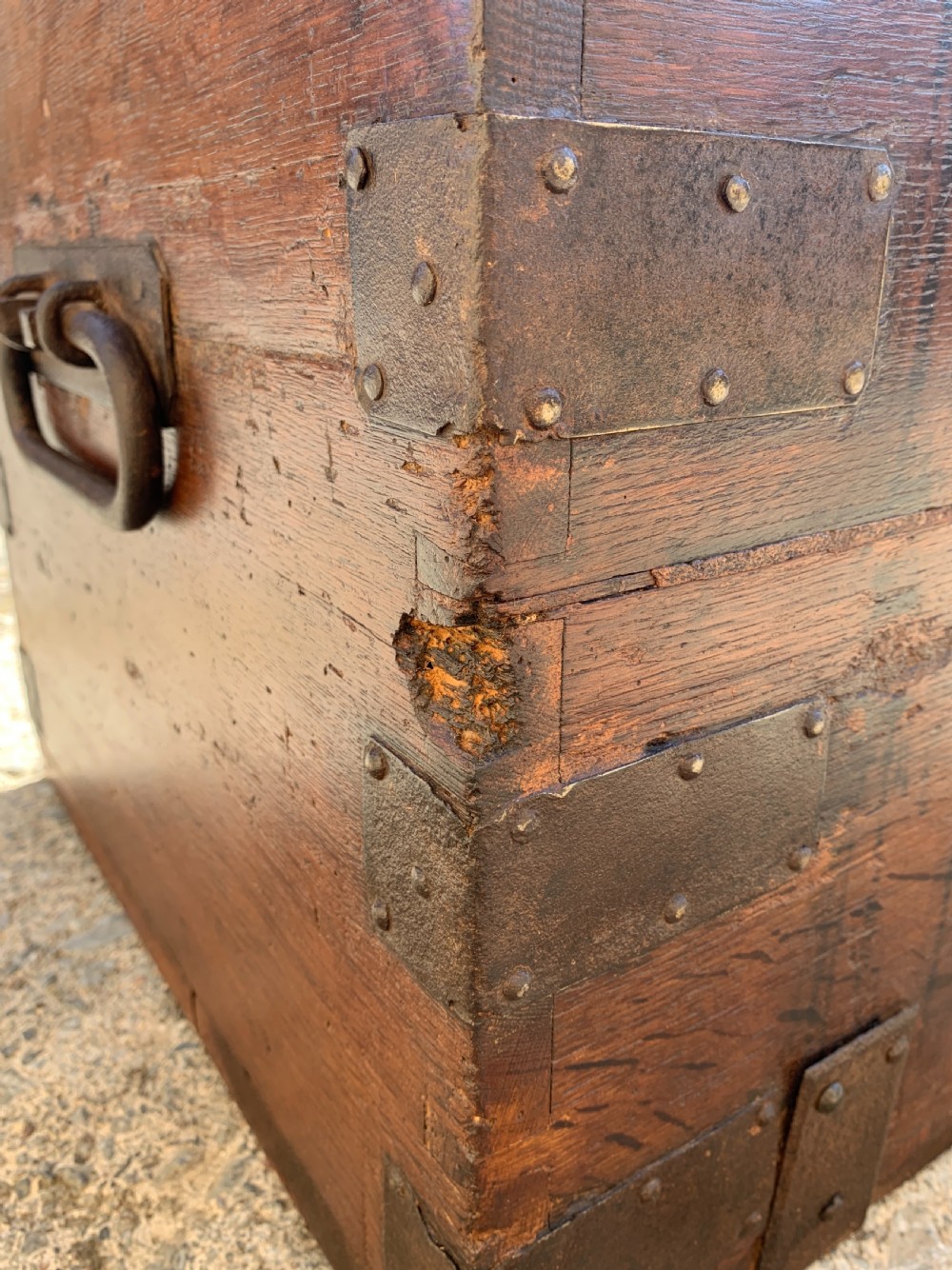Georgian Oak Strapped Silver Chest View XX