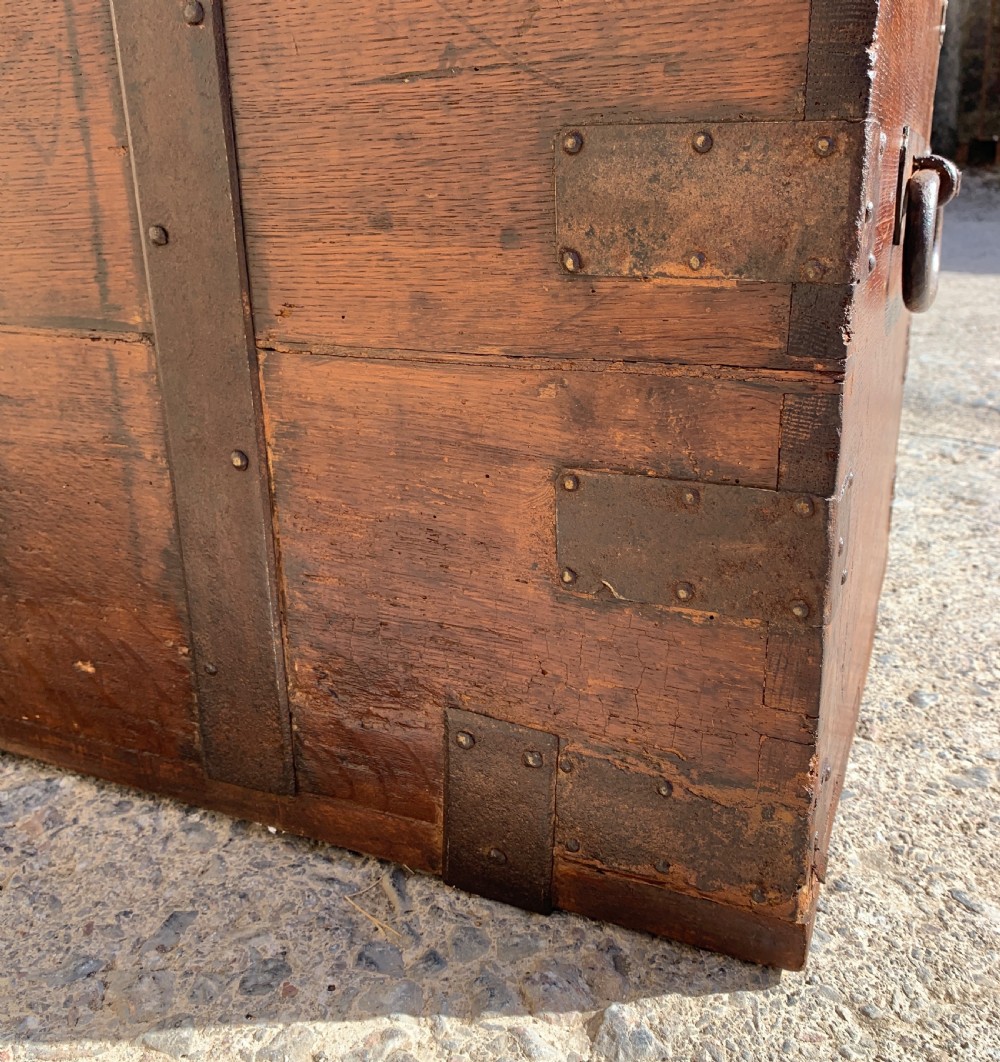 Georgian Oak Strapped Silver Chest View XXII