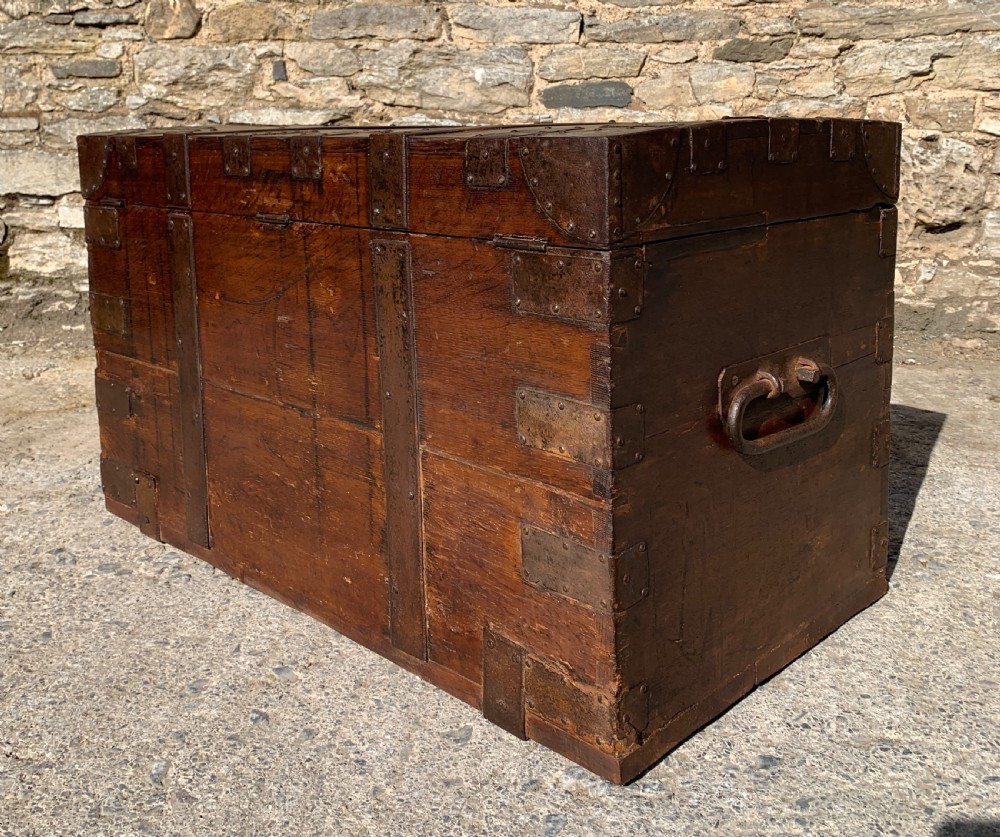 Georgian Oak Strapped Silver Chest View XXIII