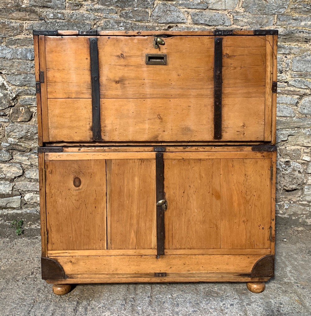 Antique Pine Campaign Chest