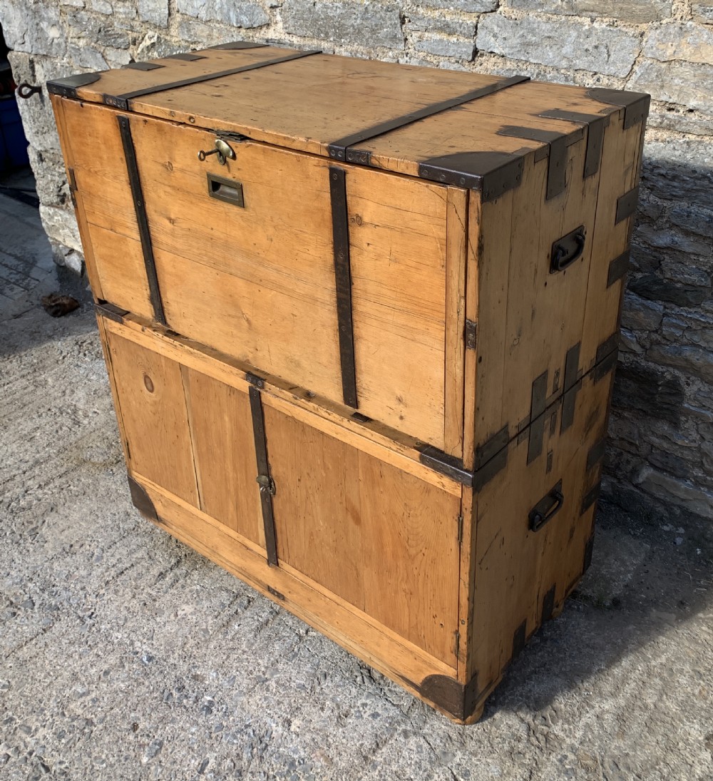 Antique Pine Campaign Chest View IV