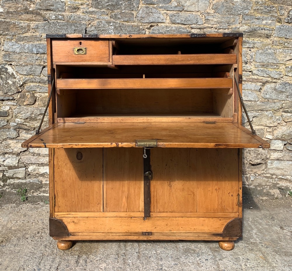 Antique Pine Campaign Chest View VI