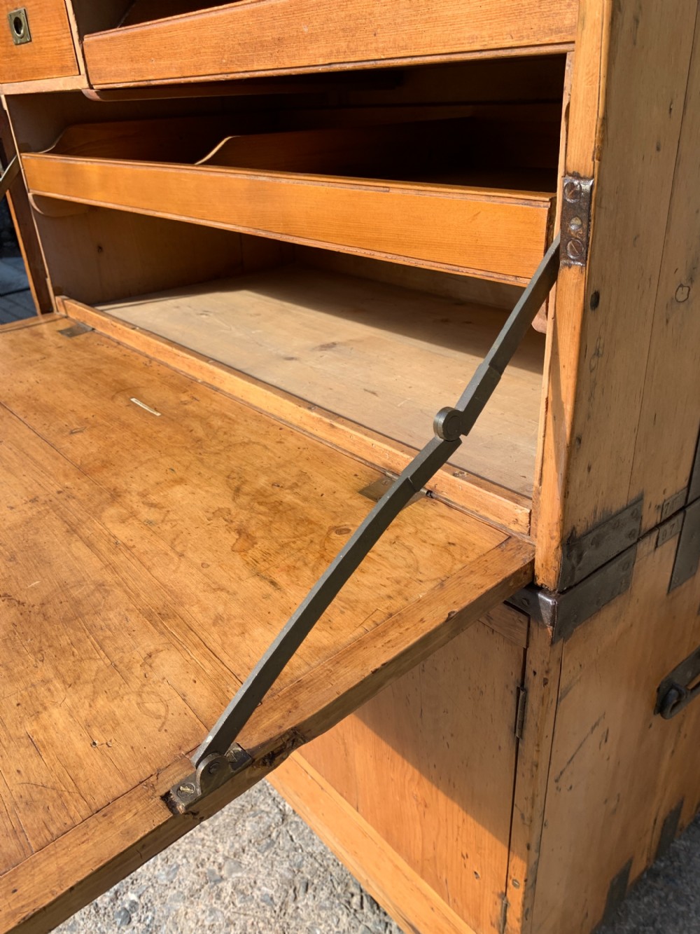 Antique Pine Campaign Chest View IX