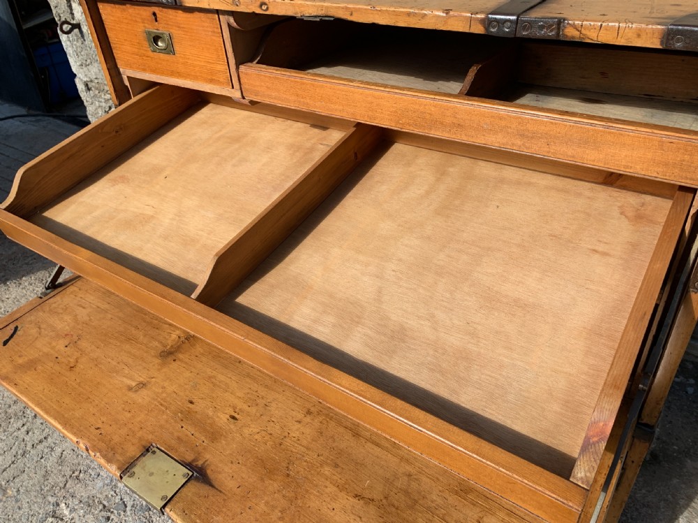 Antique Pine Campaign Chest View X