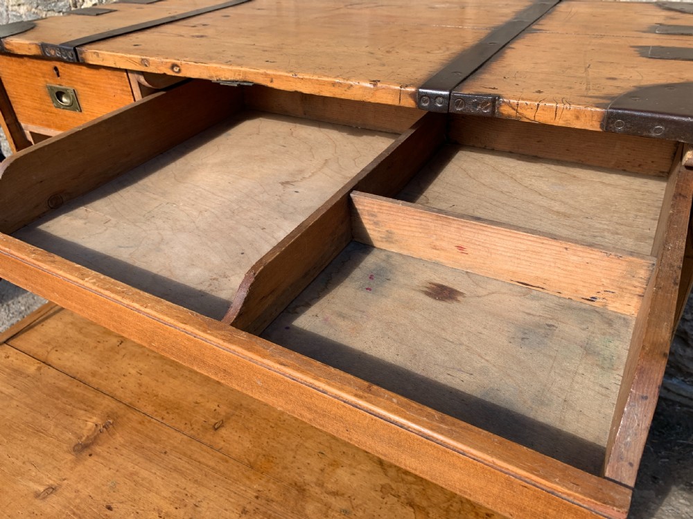 Antique Pine Campaign Chest View XI