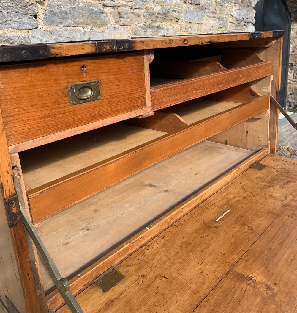 Antique Pine Campaign Chest View XIII