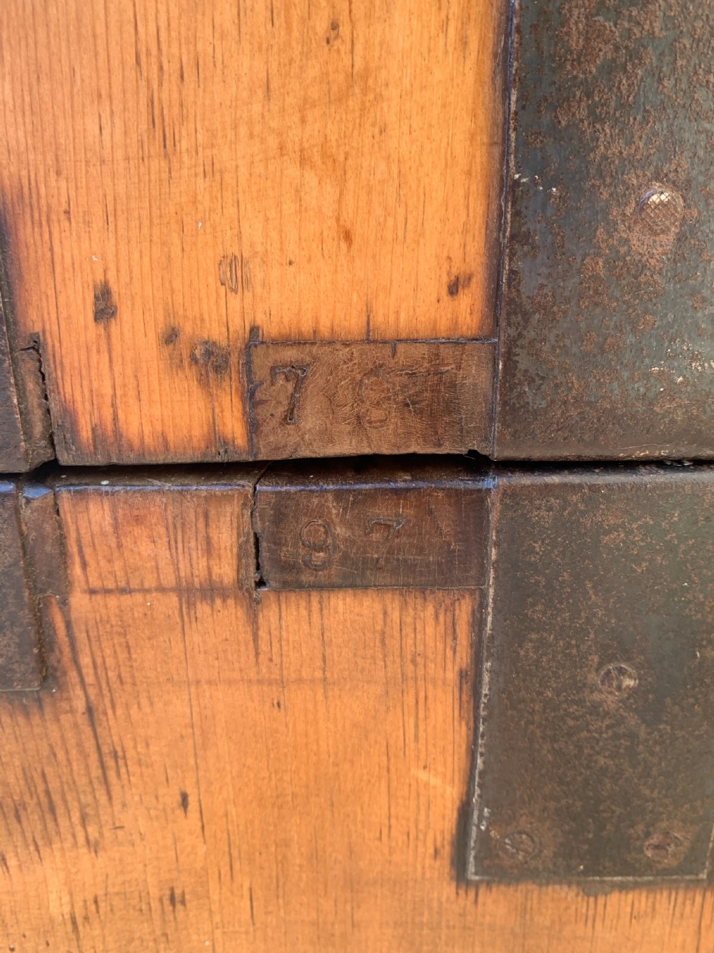 Antique Pine Campaign Chest View XXI