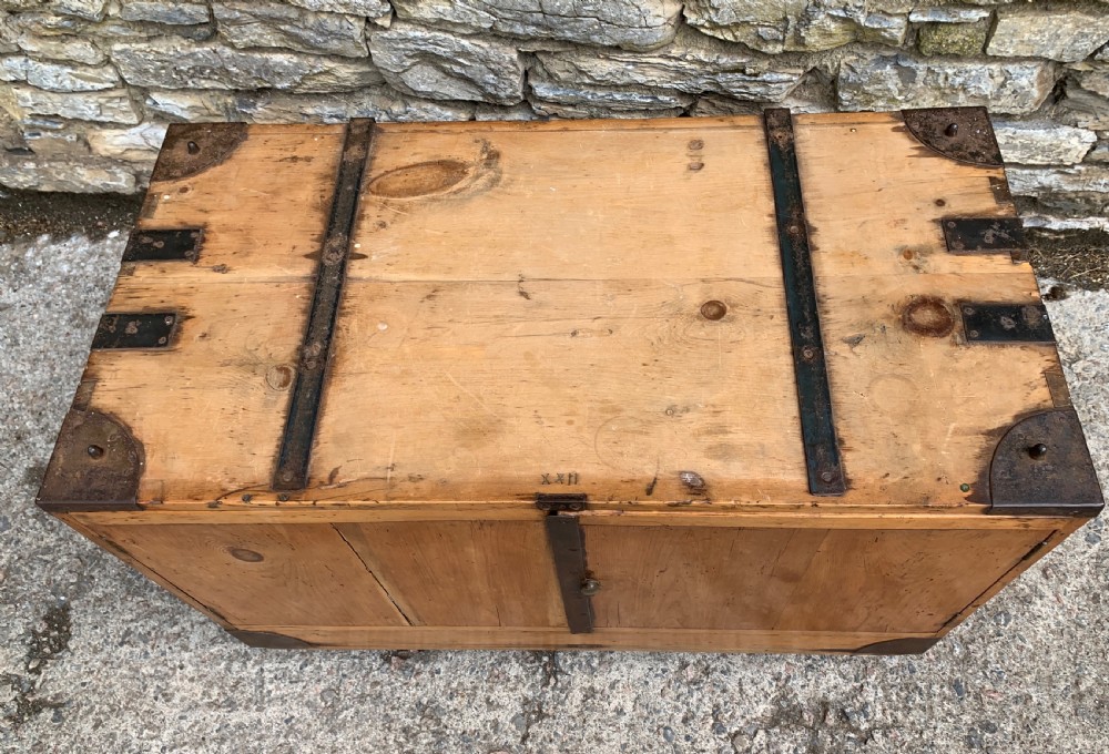 Antique Pine Campaign Chest View XXVI