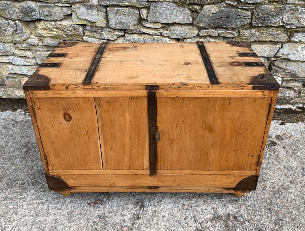 Antique Pine Campaign Chest View XXVIII