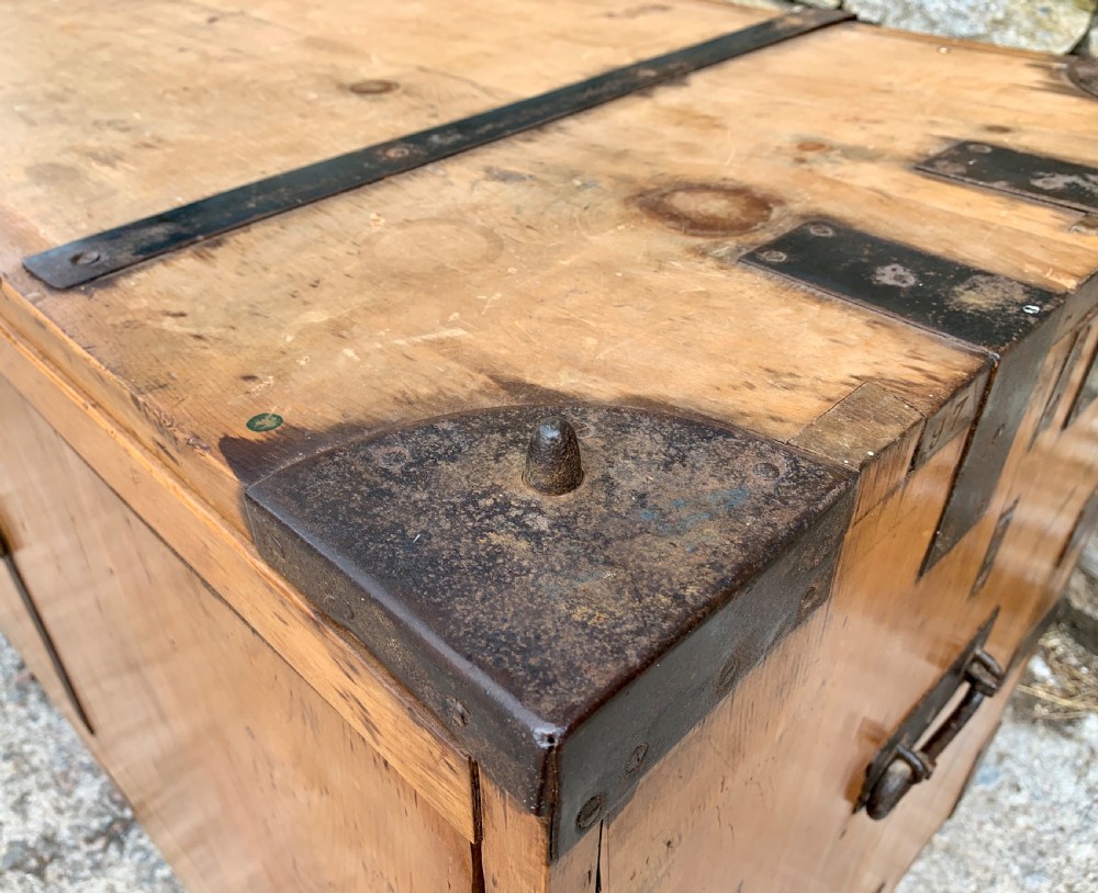 Antique Pine Campaign Chest View XXIX