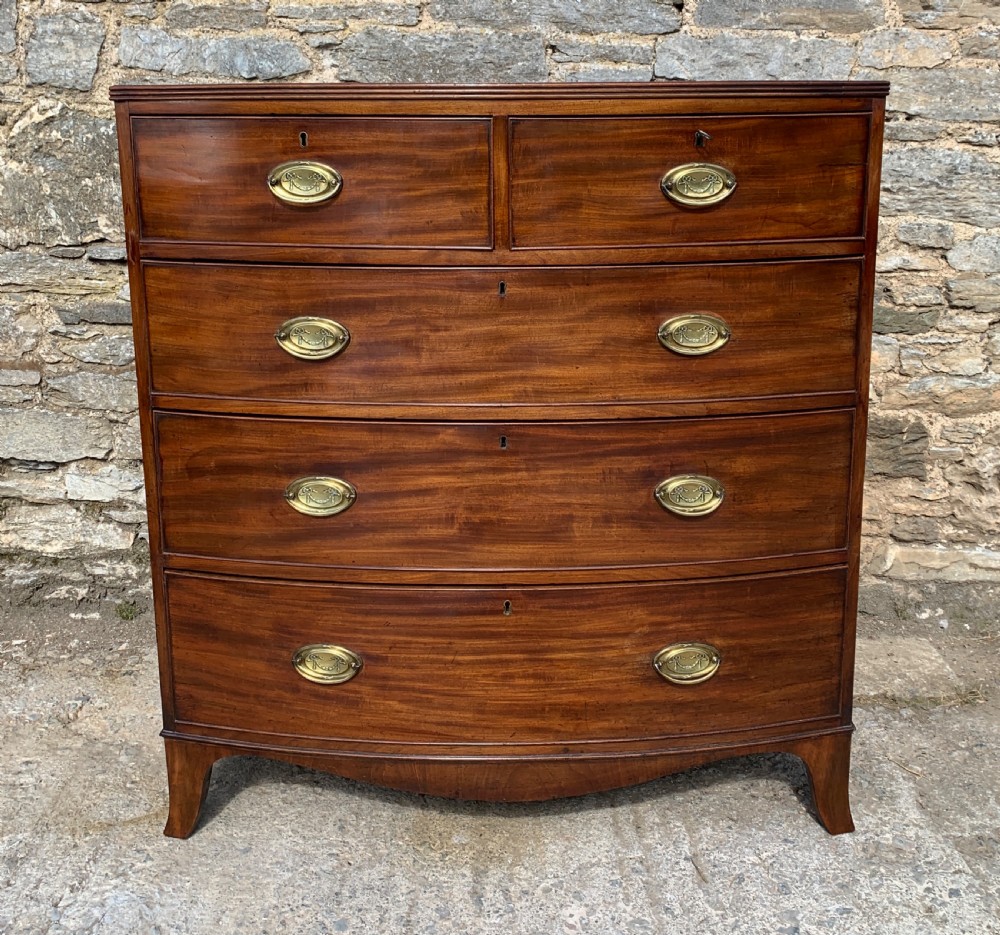 Regency Mahogany Bow Front Chest of Drawers View II