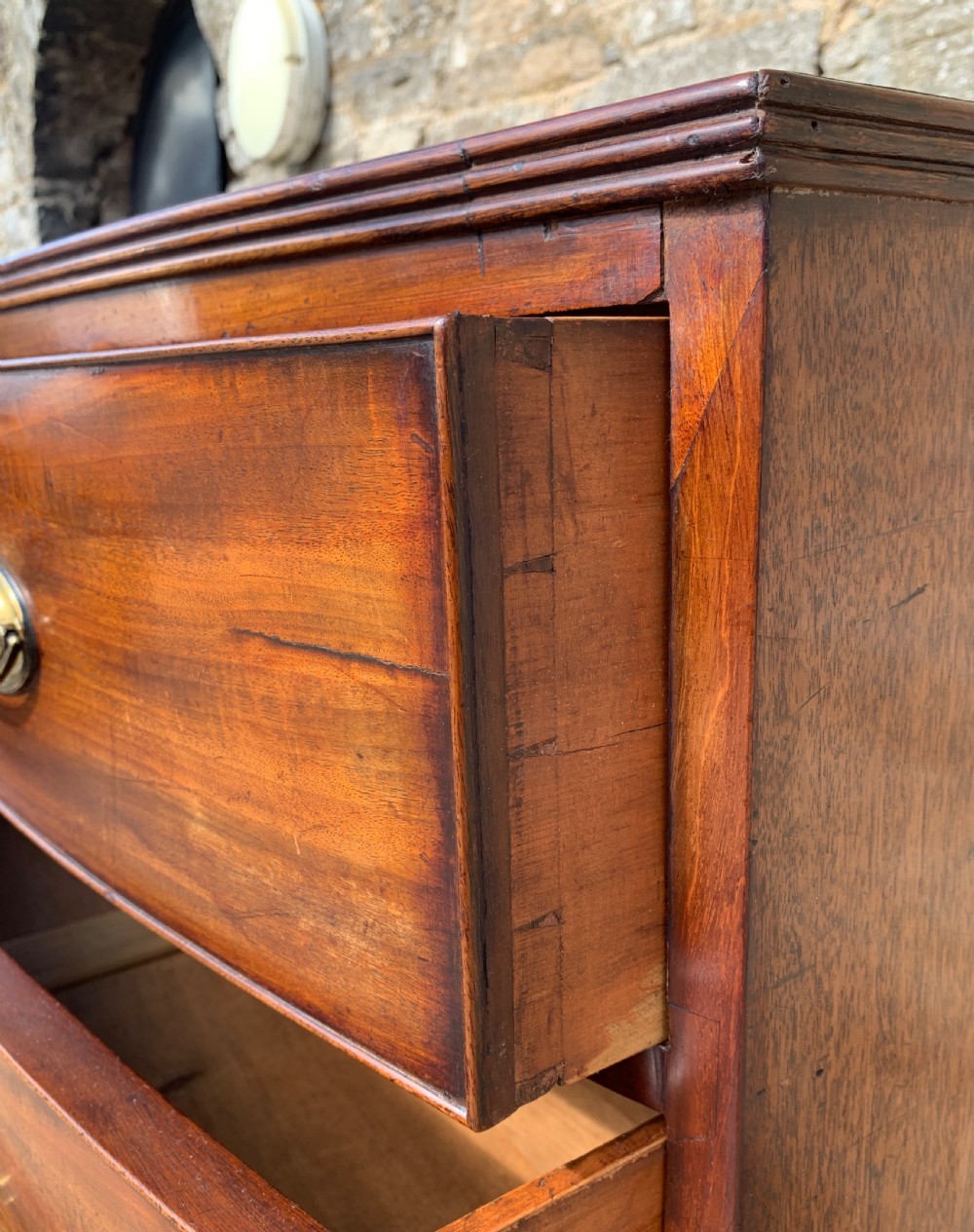 Regency Mahogany Bow Front Chest of Drawers View IX