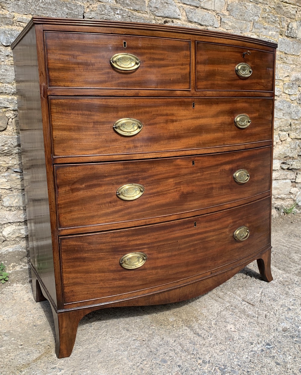 Regency Mahogany Bow Front Chest of Drawers View XII