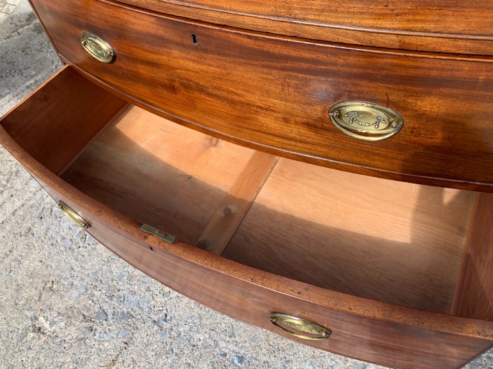 Regency Mahogany Bow Front Chest of Drawers View XIV