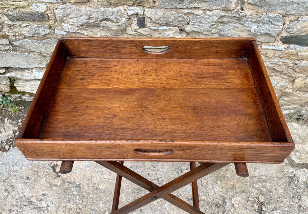 Antique Oak Butlers Tray View II