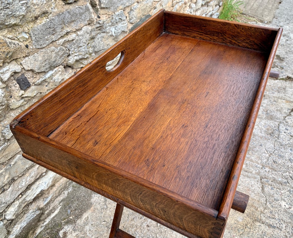 Antique Oak Butlers Tray View XI