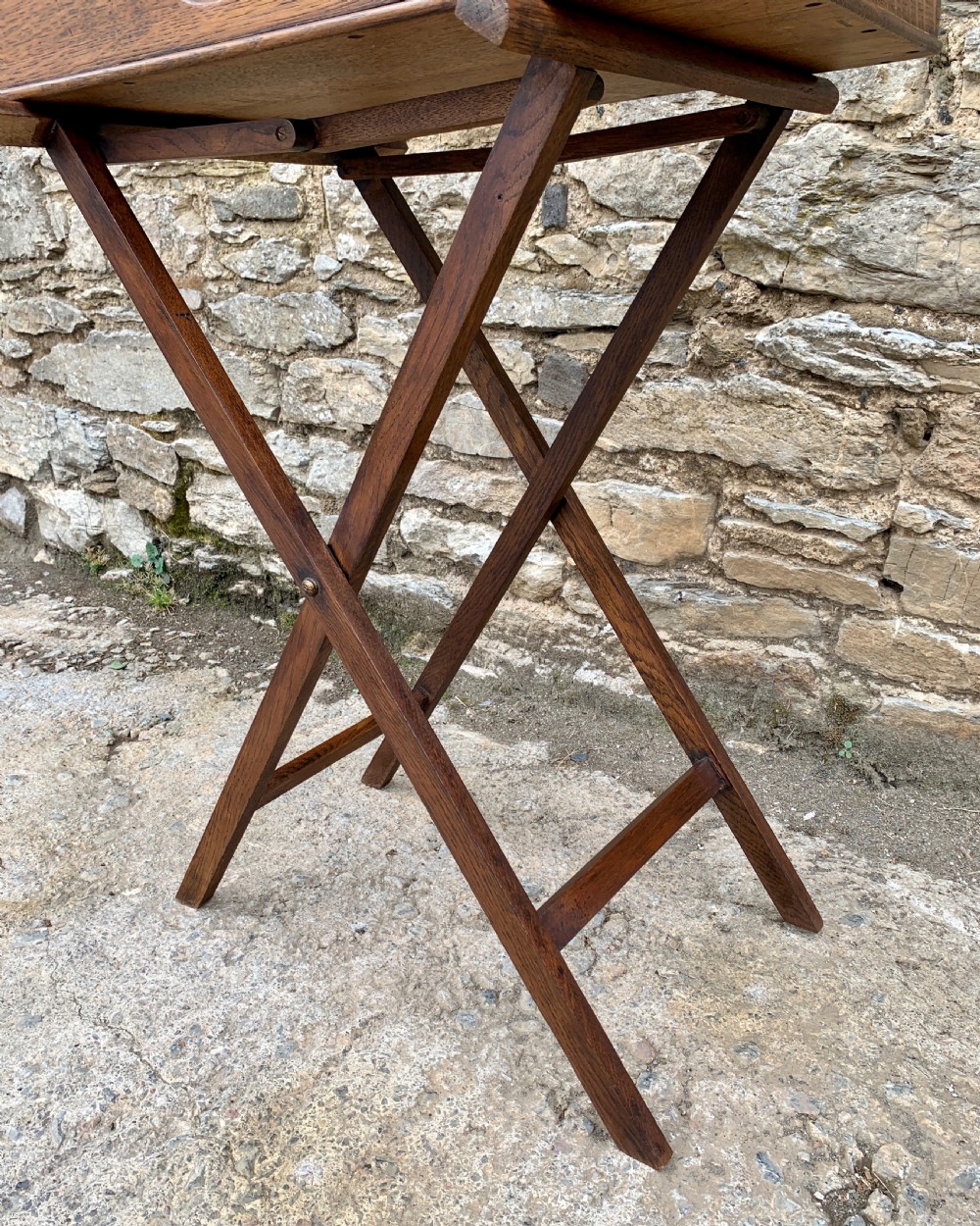 Antique Oak Butlers Tray View XV