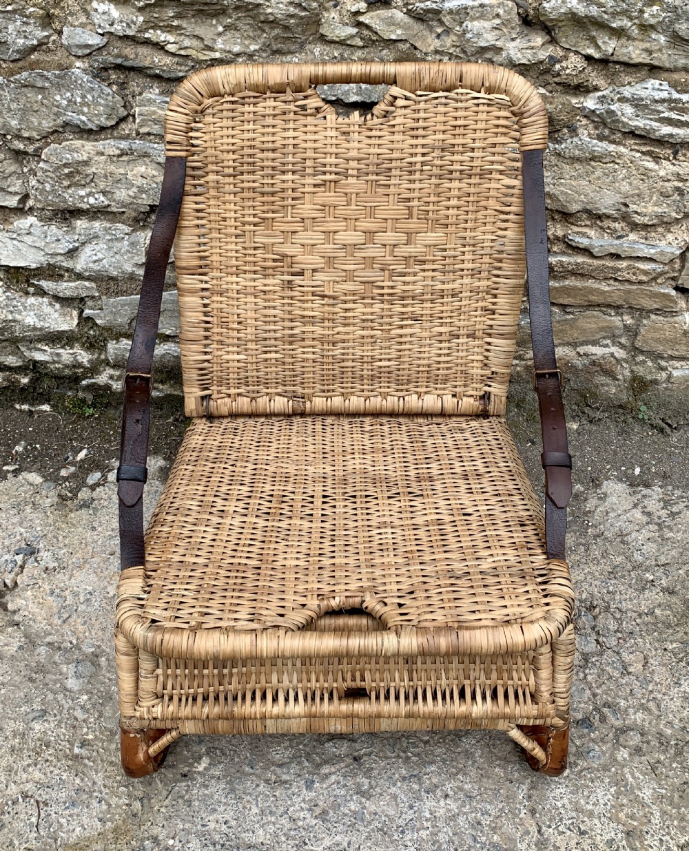 Vintage Wicker Folding Canoe Picnic Chair View IV