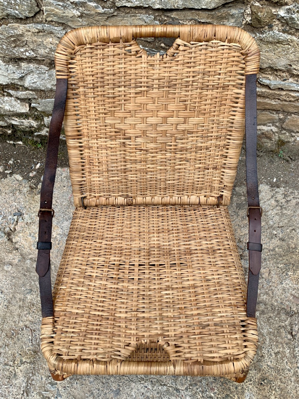 Vintage Wicker Folding Canoe Picnic Chair View V