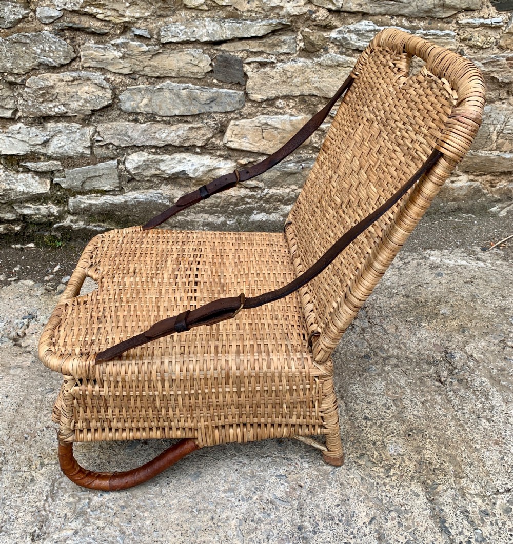 Vintage Wicker Folding Canoe Picnic Chair View VI