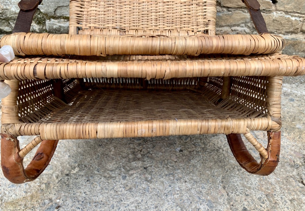 Vintage Wicker Folding Canoe Picnic Chair View IX