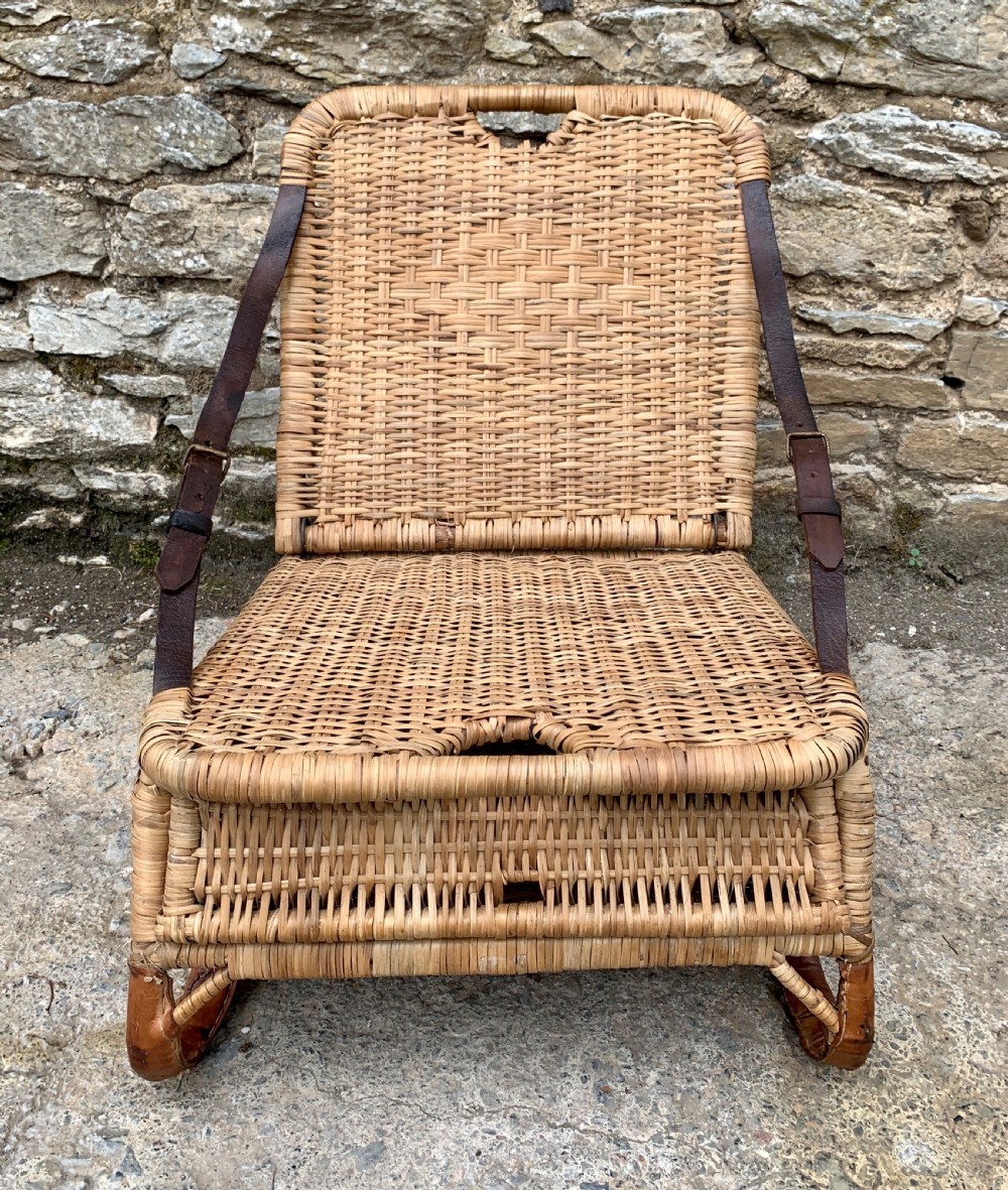 Vintage Wicker Folding Canoe Picnic Chair View XI