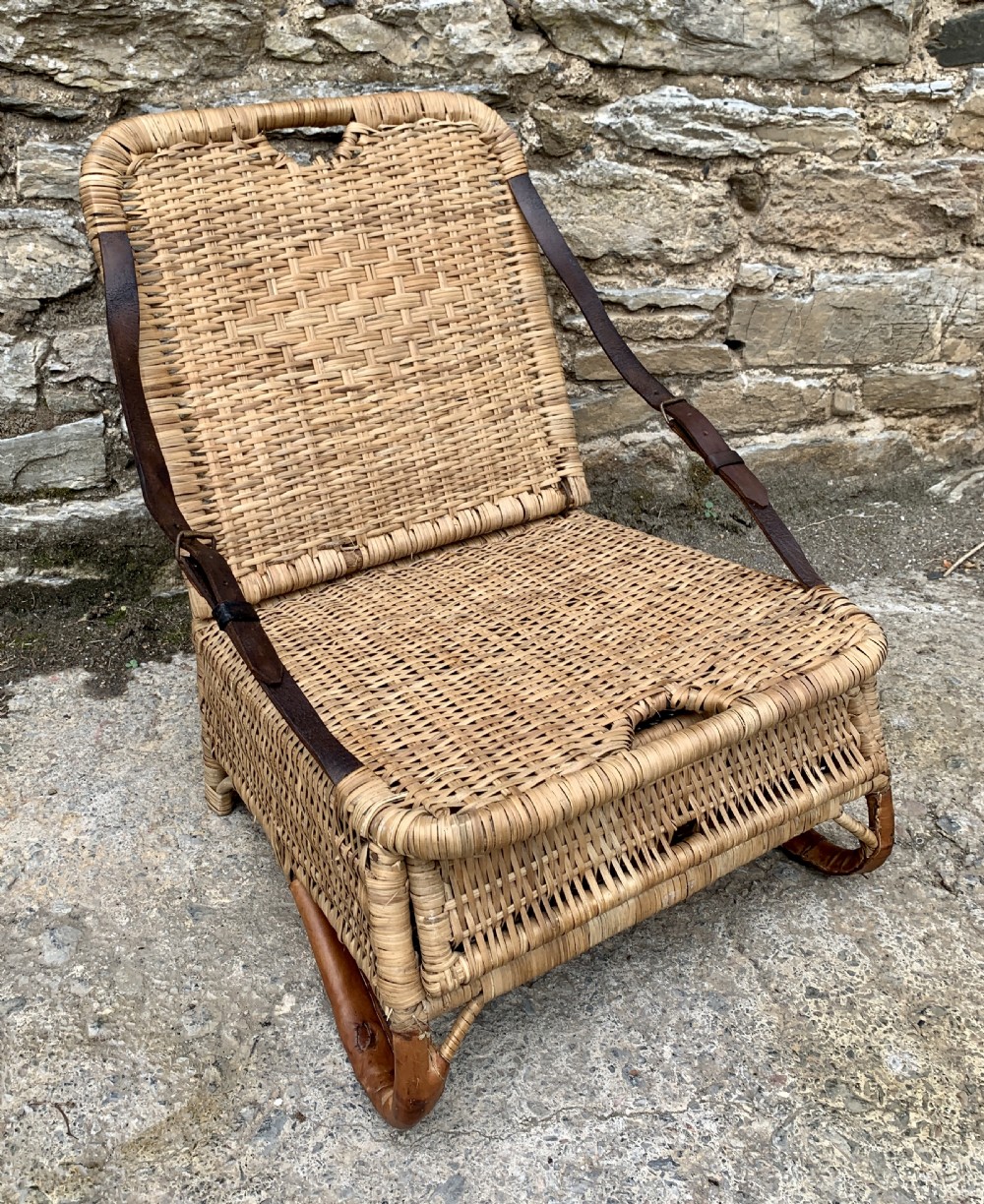 Vintage Wicker Folding Canoe Picnic Chair View XIV