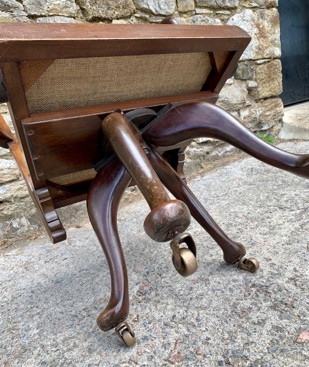 Antique Mahogany Swivel Office Desk Chair View VIII