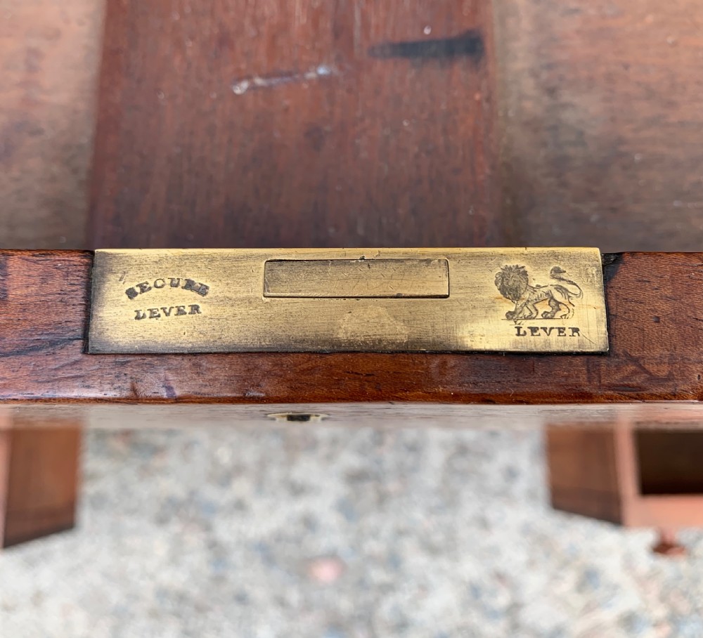Antique Mahogany Campaign Writing Desk View VI