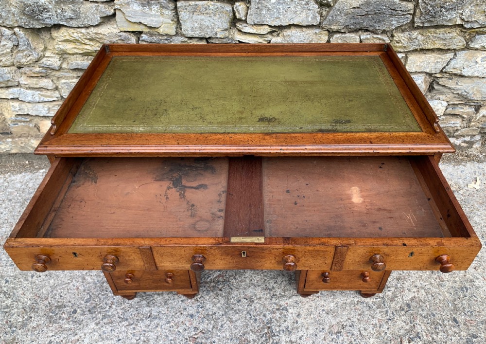 Antique Mahogany Campaign Writing Desk View IX