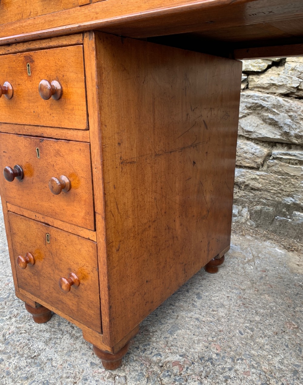 Antique Mahogany Campaign Writing Desk View XII