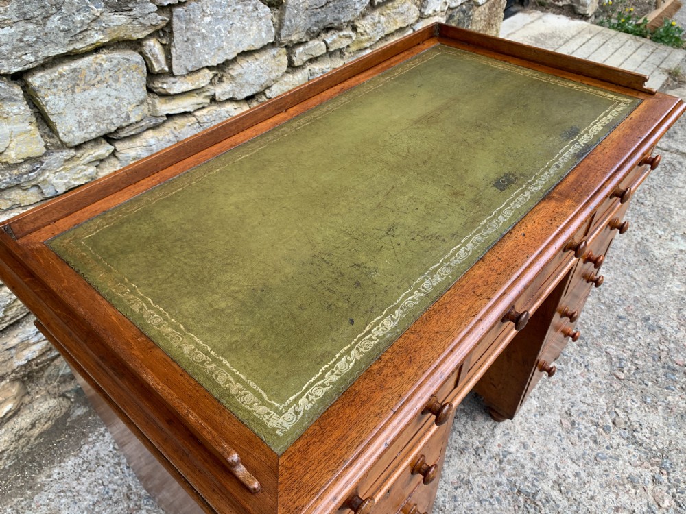 Antique Mahogany Campaign Writing Desk View XIV