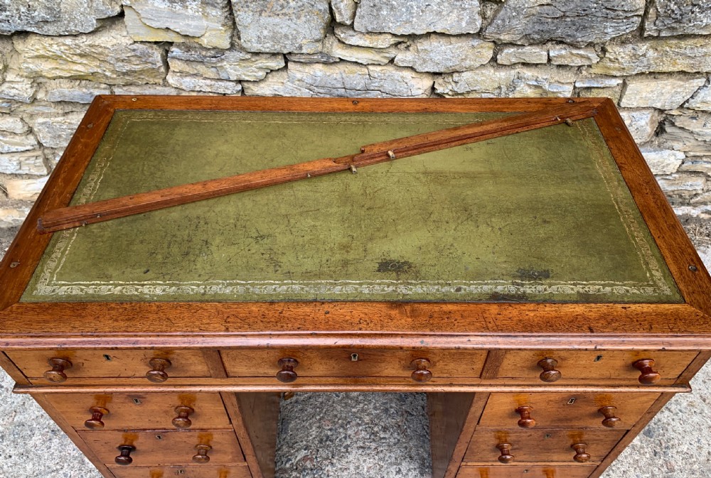 Antique Mahogany Campaign Writing Desk View XVII