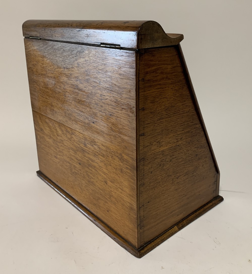Antique Edwardian Oak Stationery Cabinet View VI