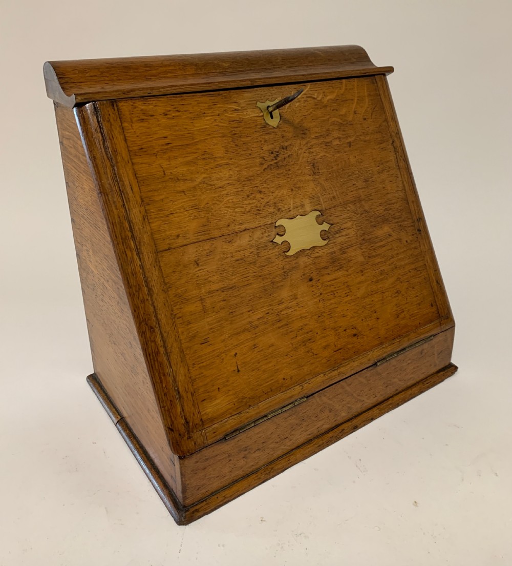 Antique Edwardian Oak Stationery Cabinet View IX