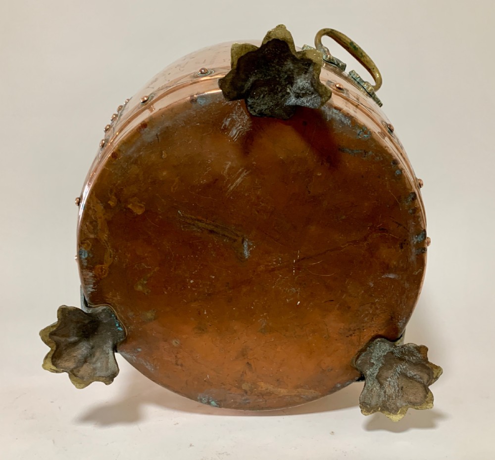 Antique Riveted Copper Coal or Log Bucket View VII