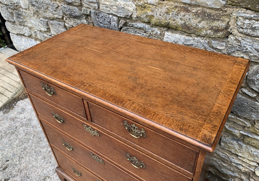 Georgian Oak Crossbanded Chest of Drawers View VIII