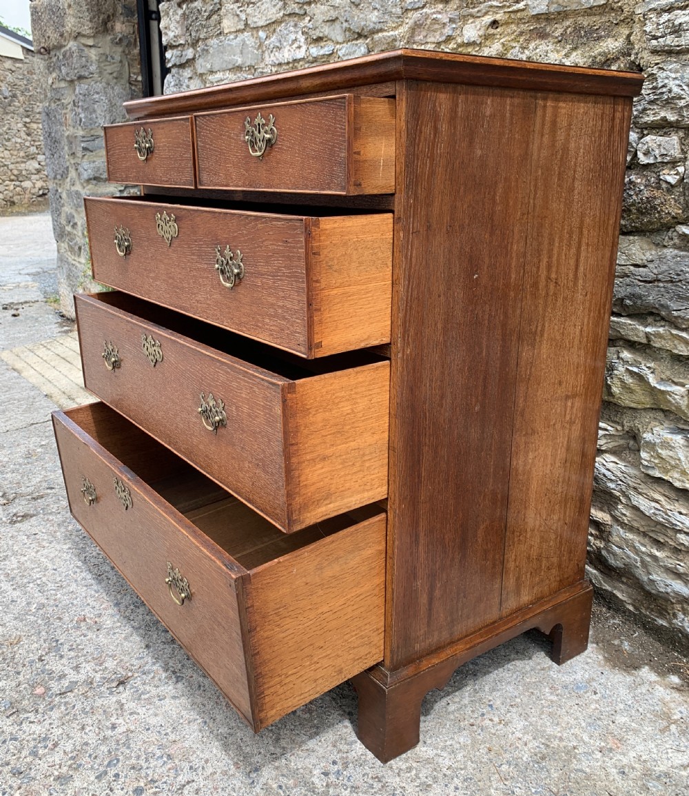 Georgian Oak Crossbanded Chest of Drawers View XII