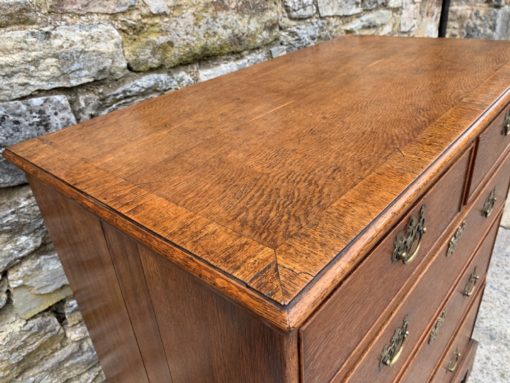 Georgian Oak Crossbanded Chest of Drawers View XIII