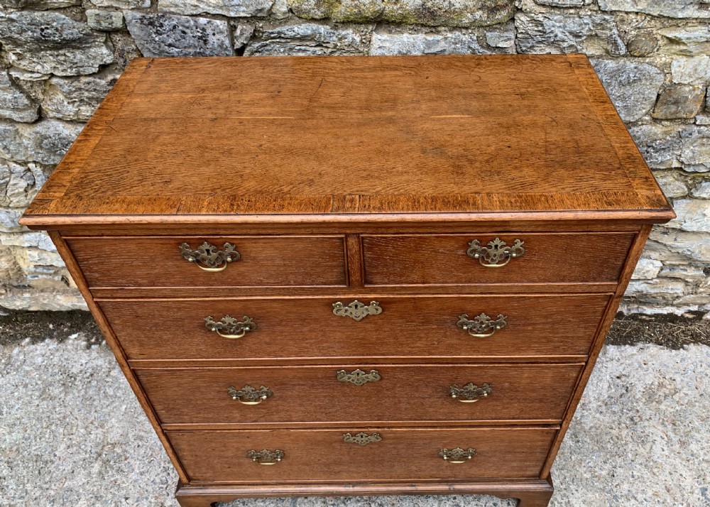 Georgian Oak Crossbanded Chest of Drawers View XV