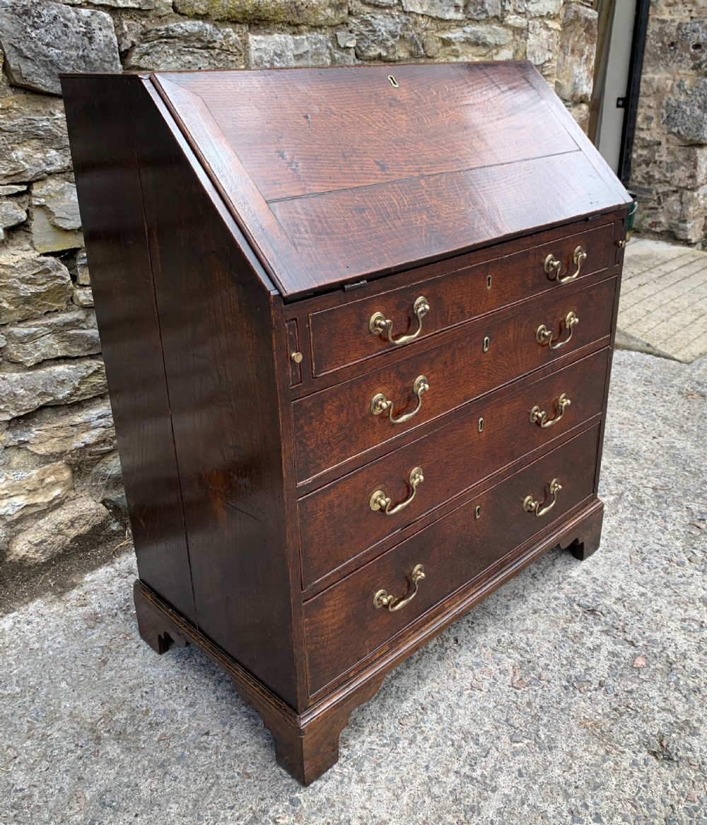 Small Georgian Country Oak Bureau View IV