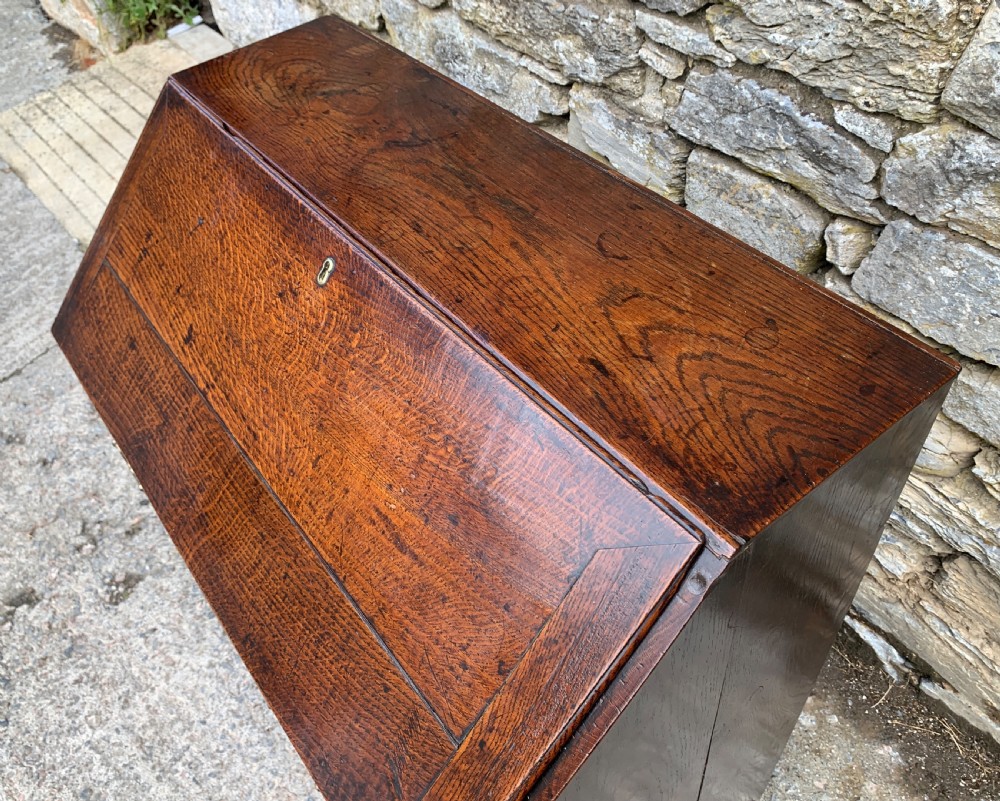 Small Georgian Country Oak Bureau View VIII