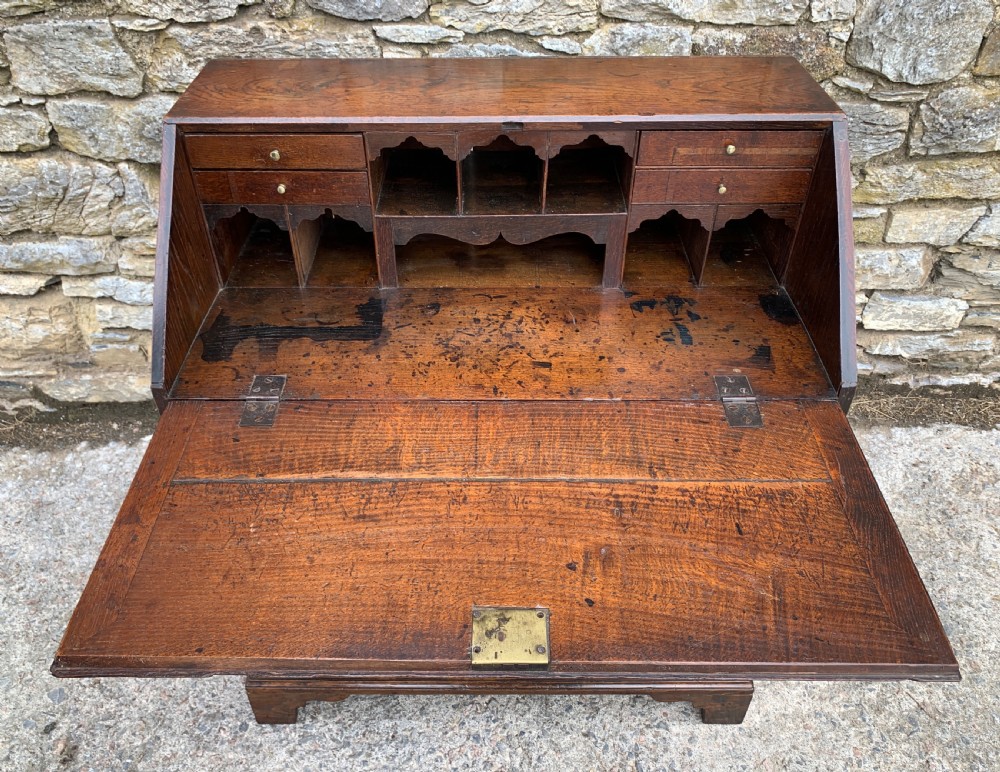 Small Georgian Country Oak Bureau View XI