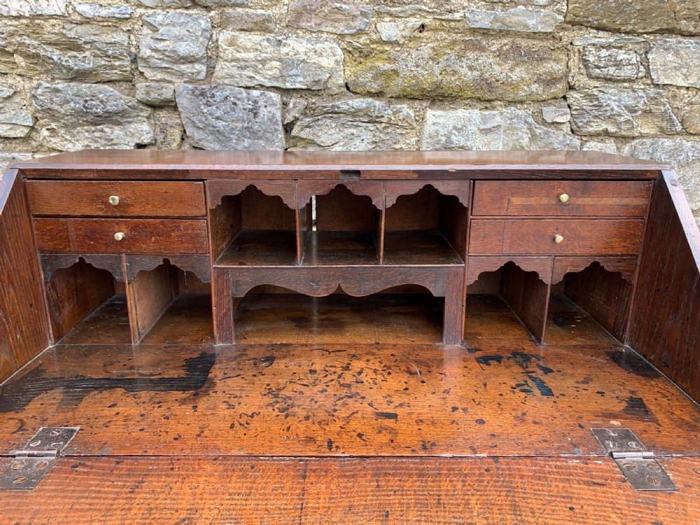 Small Georgian Country Oak Bureau View XII