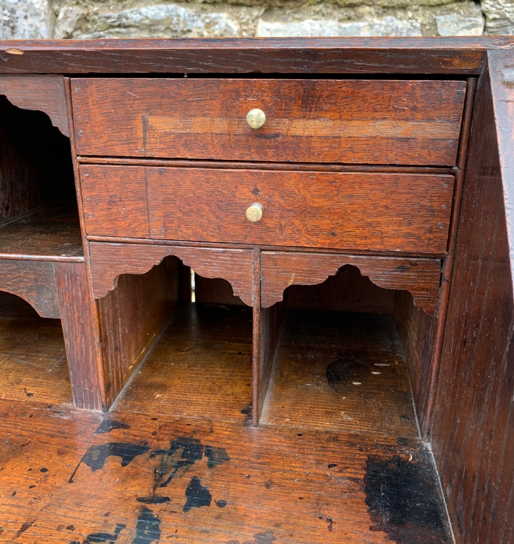 Small Georgian Country Oak Bureau View XIII
