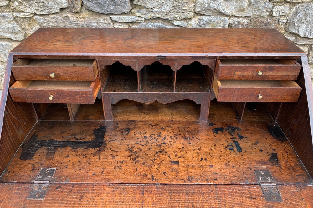Small Georgian Country Oak Bureau View XV