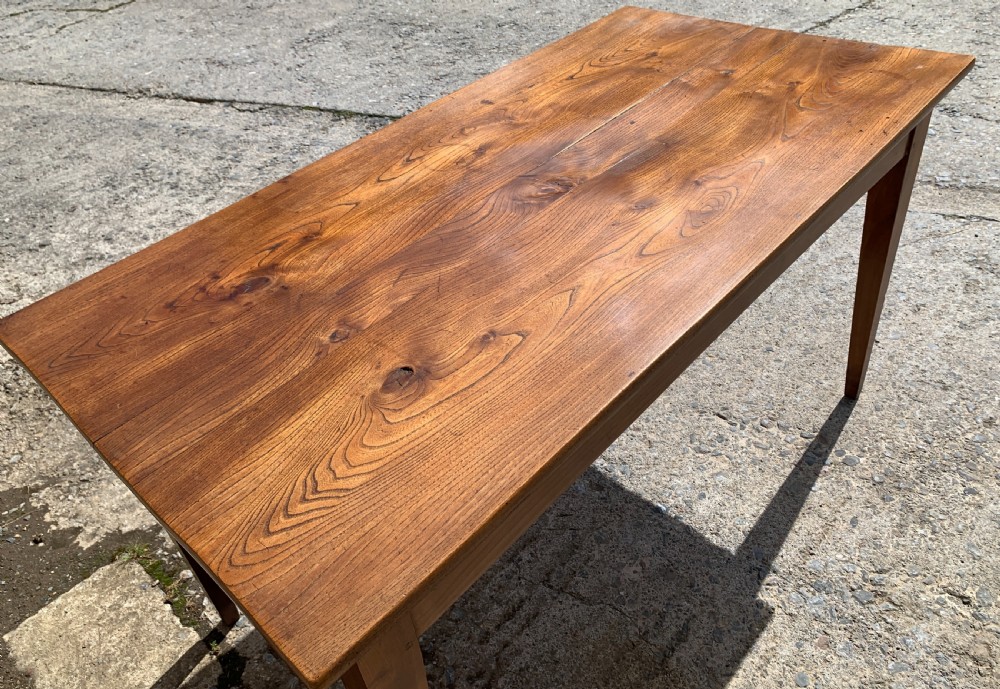 Antique French Elm Farmhouse Table View VIII