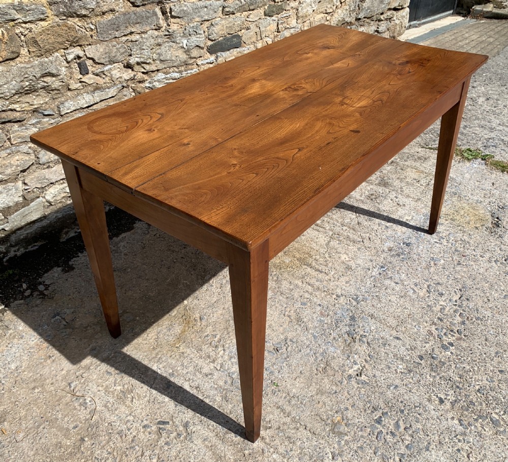 Antique French Elm Farmhouse Table View IX