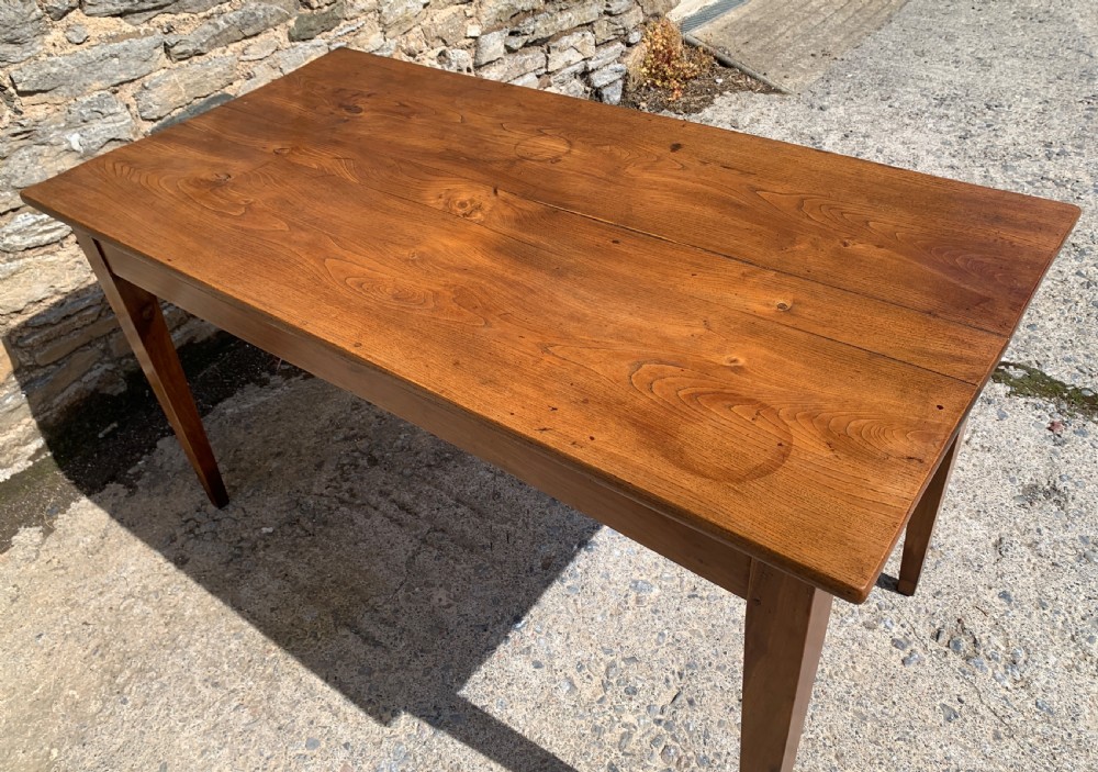 Antique French Elm Farmhouse Table View XI