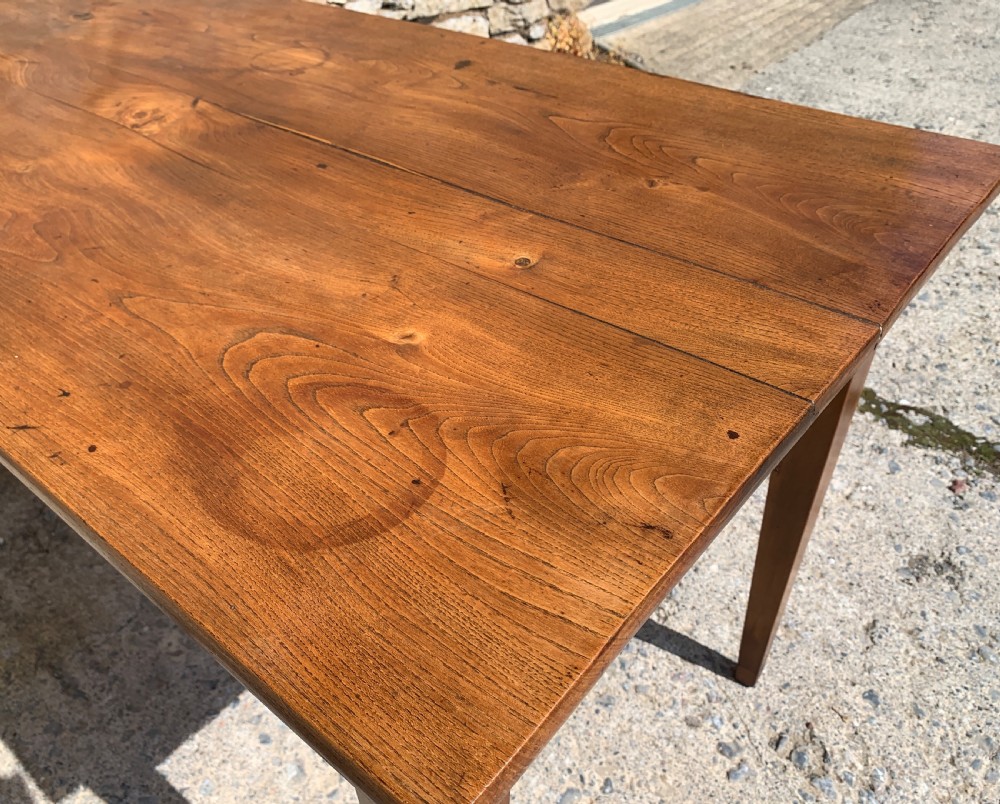 Antique French Elm Farmhouse Table View XVI